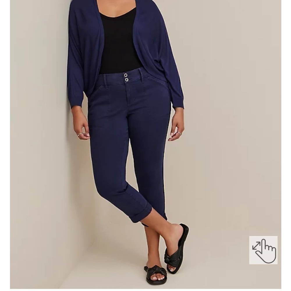 Torrid crop aviator skinny‎ stretch twill mid rise pant